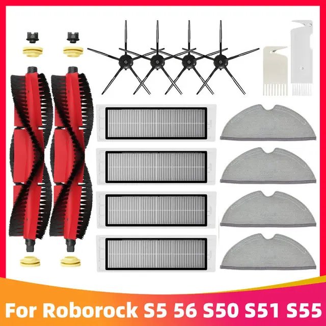 Roborock S5 MAX / S6 MAX / S6 MAXV Accessories | HEPA Filter, Brush, Mop, Water Tank