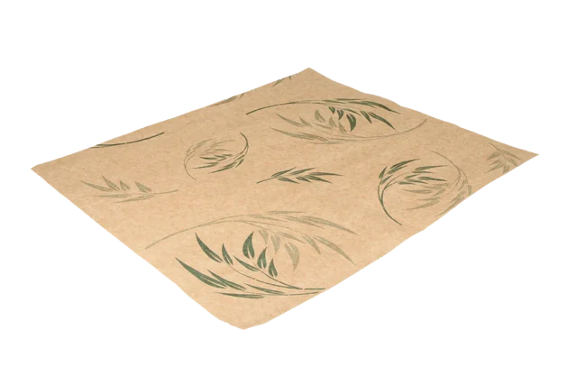Hamburgare Omslagspapper greaseproof 33x38cm FSC®Mix kraft bambu (2.000 st) [TK-9988208]