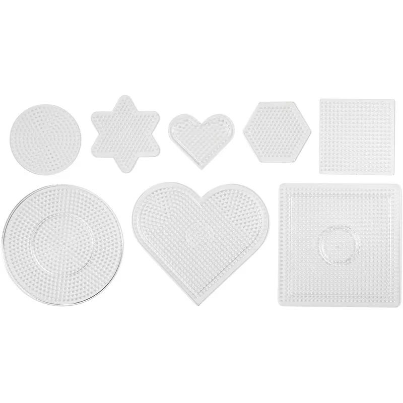 Pärlplattor, stl. 7-15 cm, medium, klar, 8 st./ 1 förp. [HOB-75319]