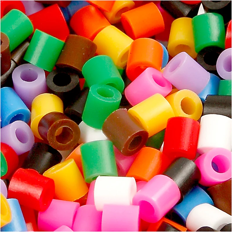 Rörpärlor, stl. 5x5 mm, Hålstl. 2,5 mm, medium, standardfärger, 1100 mix./ 1 förp. [HOB-75223]