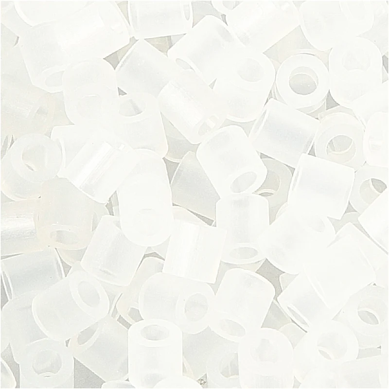 Rörpärlor, stl. 5x5 mm, Hålstl. 2,5 mm, medium, transparent (32264), 1100 st./ 1 förp. [HOB-751320]