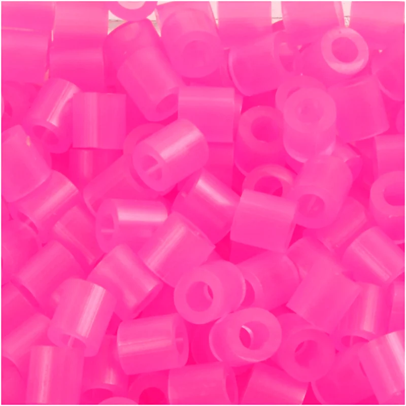 Rörpärlor, stl. 5x5 mm, Hålstl. 2,5 mm, medium, rosa neon (32257), 6000 st./ 1 förp. [HOB-751301]