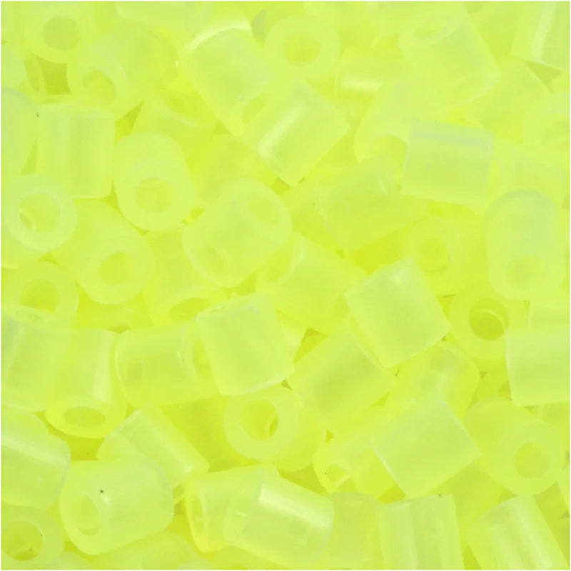 Rörpärlor, stl. 5x5 mm, Hålstl. 2,5 mm, medium, neongul (32223), 6000 st./ 1 förp. [HOB-751281]