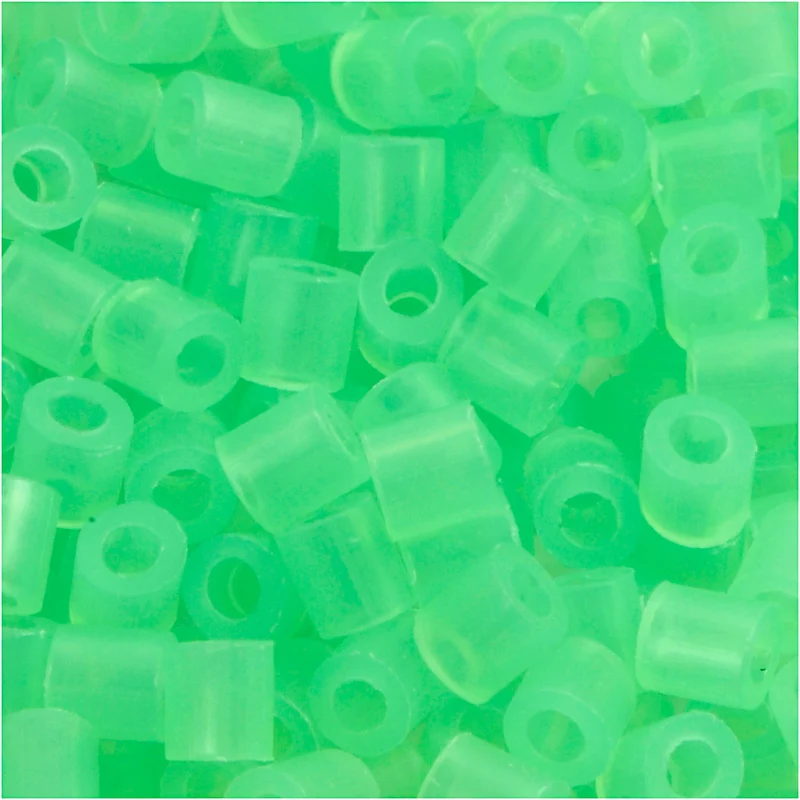 Rörpärlor, stl. 5x5 mm, Hålstl. 2,5 mm, medium, neongrön (32237), 6000 st./ 1 förp. [HOB-751251]