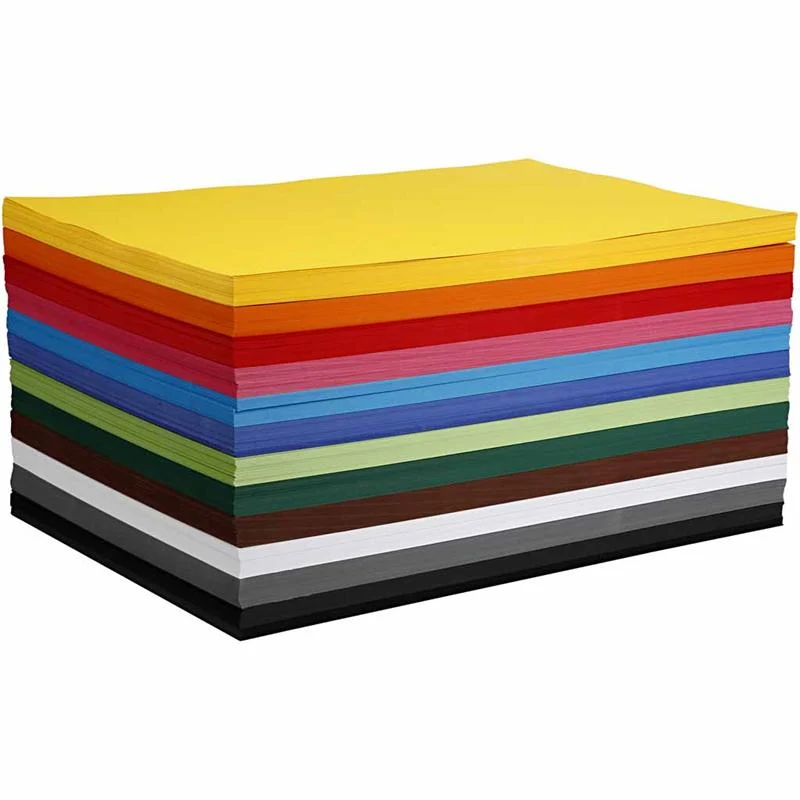 Creativ kartong, A2, ark 420x594 mm, 180 g, mixade färger, 120 mix. ark/ 1 förp. [HOB-214290]