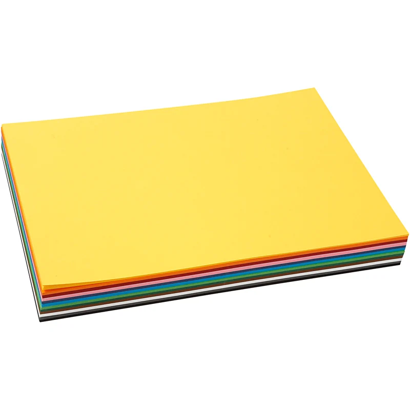 Creativ kartong, A4, ark 210x297 mm, 180 g, mixade färger, 12x10 ark/ 1 förp. [HOB-214270]
