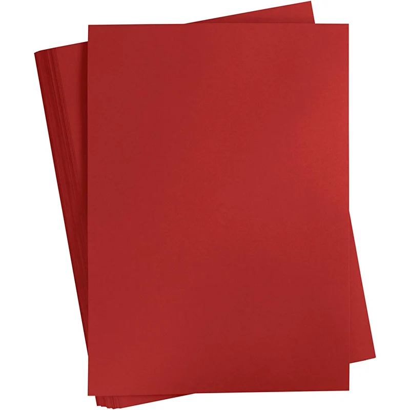 Färgad Kartong, A2, ark 420x594 mm, 180 g, mörkröd, 100 ark/ 1 förp. [HOB-21329]