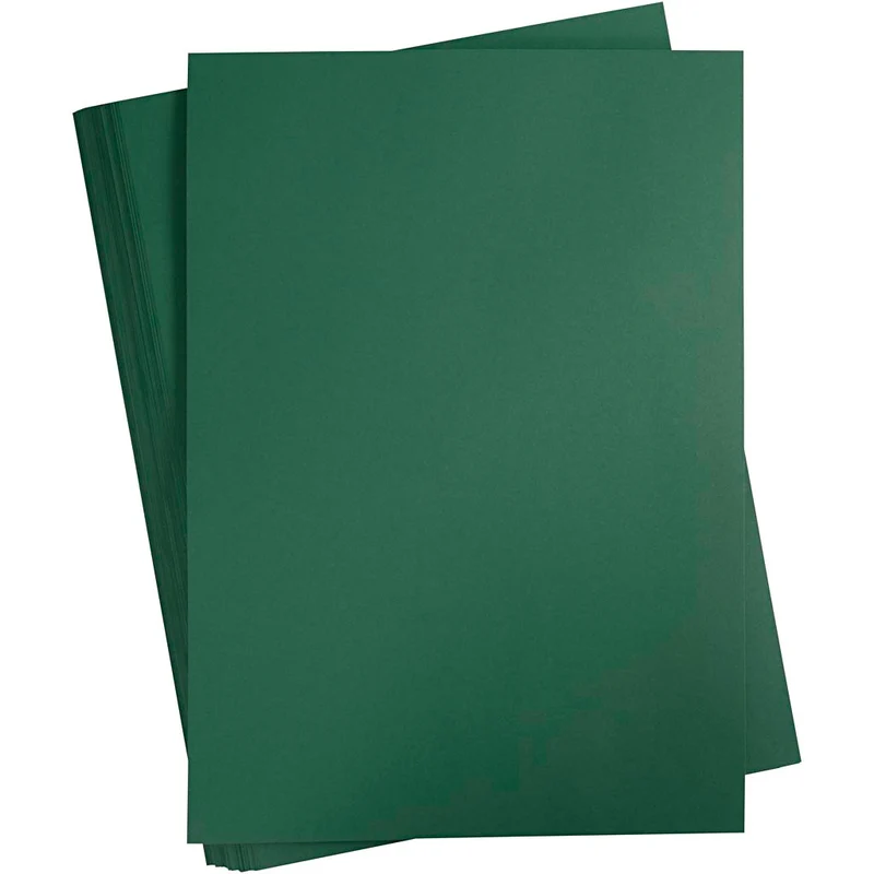 Färgad Kartong, A2, ark 420x594 mm, 180 g, mörkgrön, 100 ark/ 1 förp. [HOB-21324]