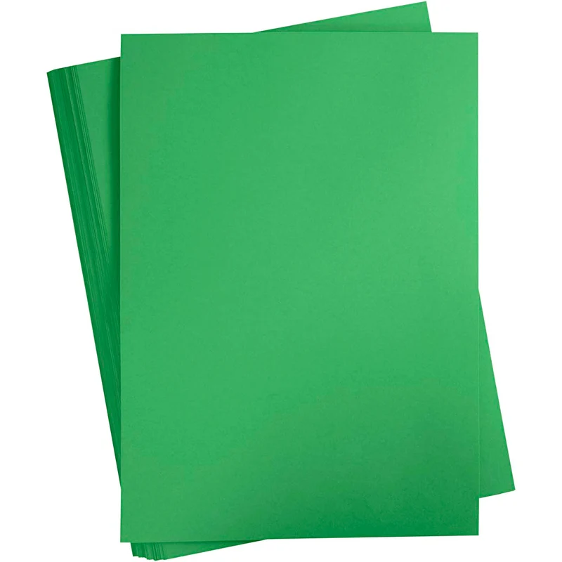 Färgad Kartong, A2, ark 420x594 mm, 180 g, gräsgrön, 100 ark/ 1 förp. [HOB-21323]