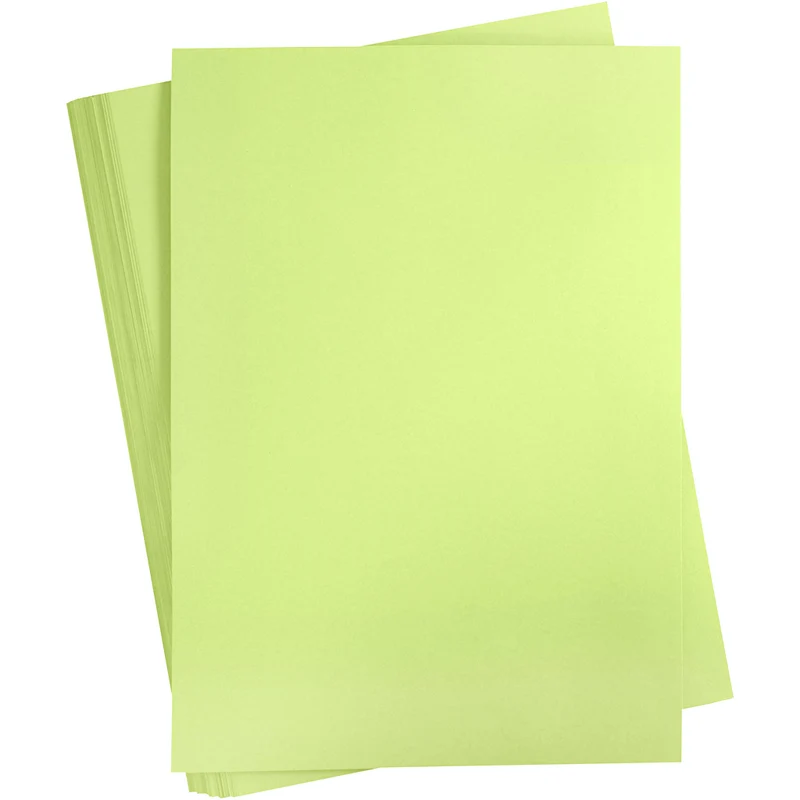 Färgad Kartong, A2, ark 420x594 mm, 180 g, ljusgrön, 100 ark/ 1 förp. [HOB-21322]