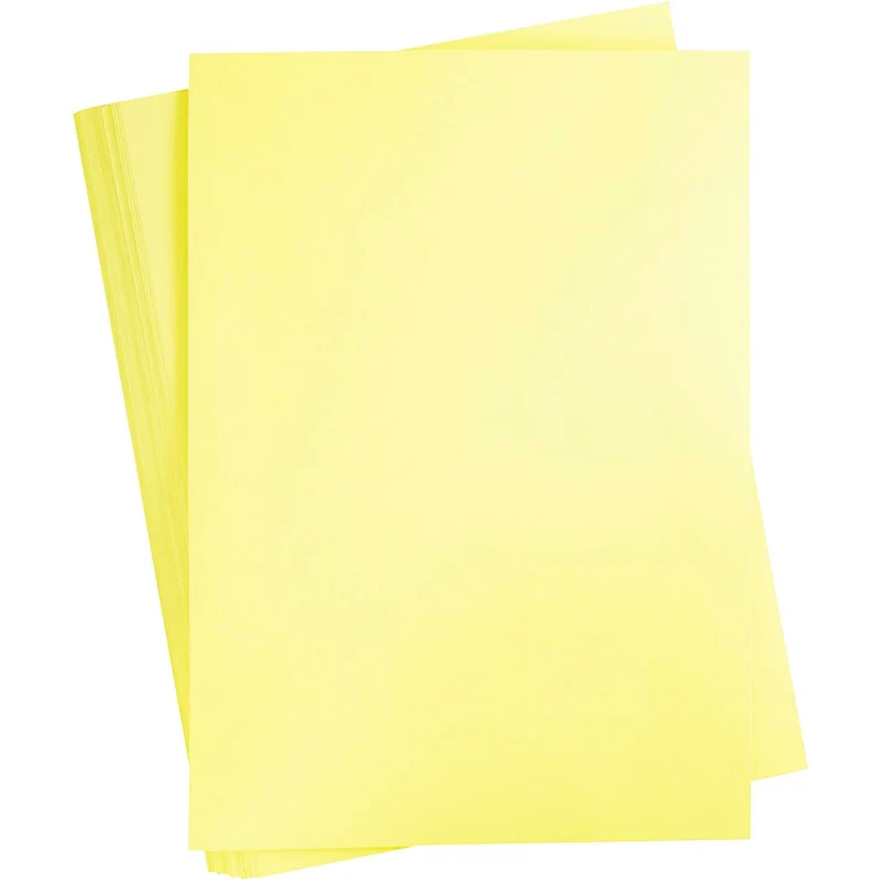Färgad Kartong, A2, ark 420x594 mm, 180 g, ljusgul, 100 ark/ 1 förp. [HOB-21311]