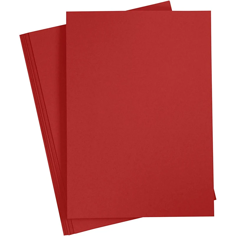 Färgad Kartong, A4, ark 210x297 mm, 180 g, mörkröd, 20 ark/ 1 förp. [HOB-21129]