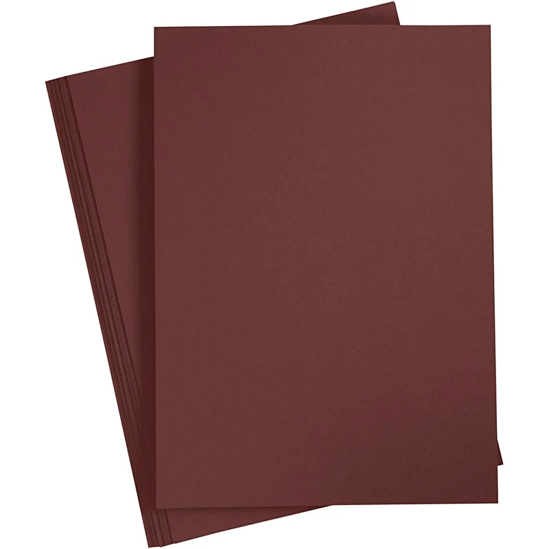 Färgad Kartong, A4, ark 210x297 mm, 180 g, mörkbrun, 20 ark/ 1 förp. [HOB-21125]
