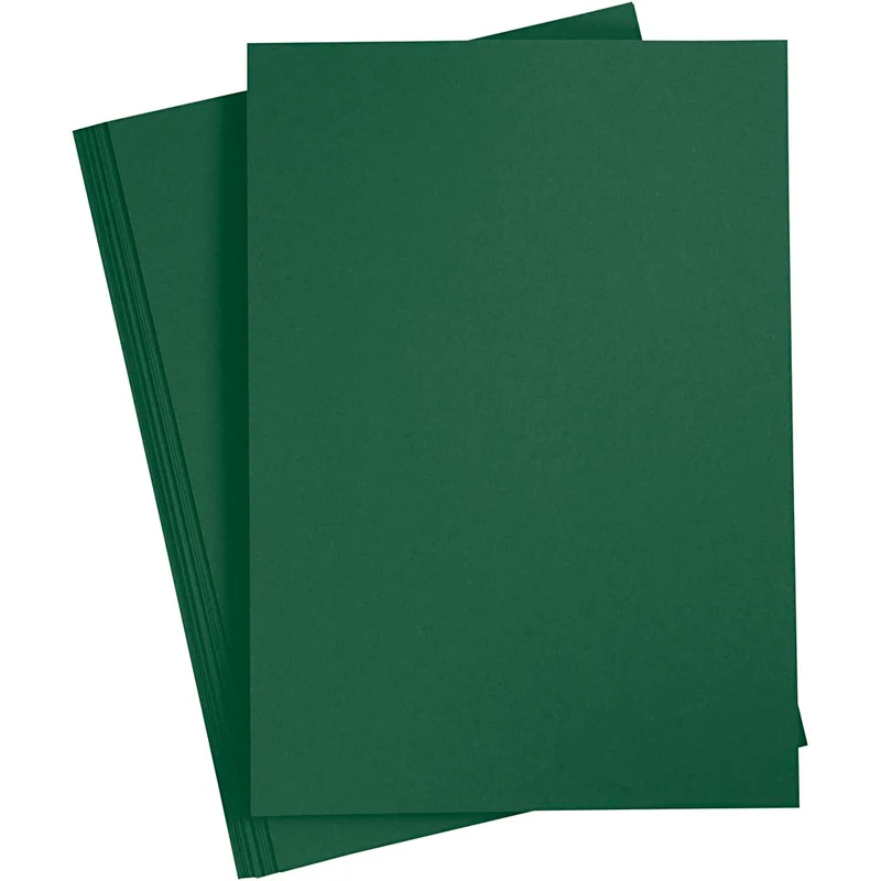 Färgad Kartong, A4, ark 210x297 mm, 180 g, mörkgrön, 20 ark/ 1 förp. [HOB-21124]