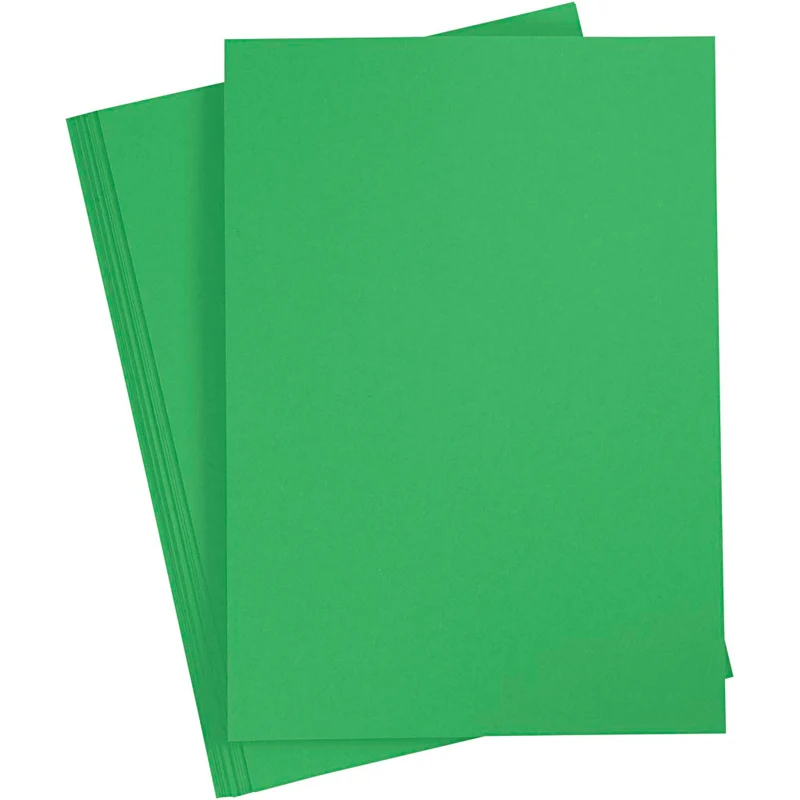 Färgad Kartong, A4, ark 210x297 mm, 180 g, gräsgrön, 20 ark/ 1 förp. [HOB-21123]