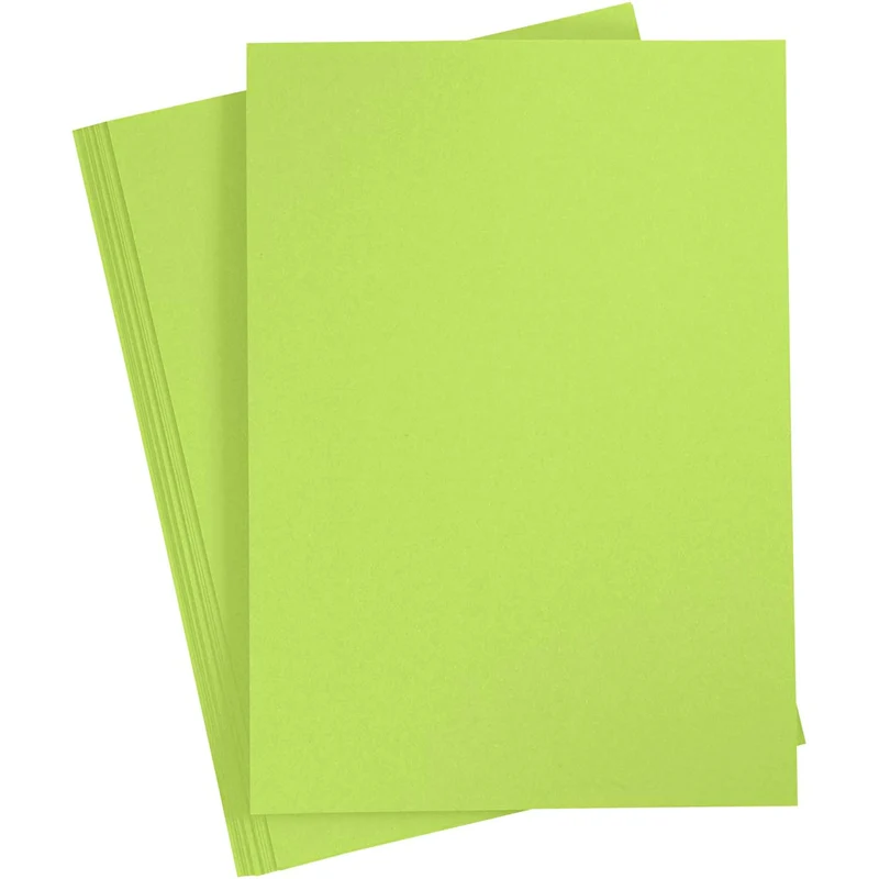 Färgad Kartong, A4, ark 210x297 mm, 180 g, ljusgrön, 20 ark/ 1 förp. [HOB-21122]