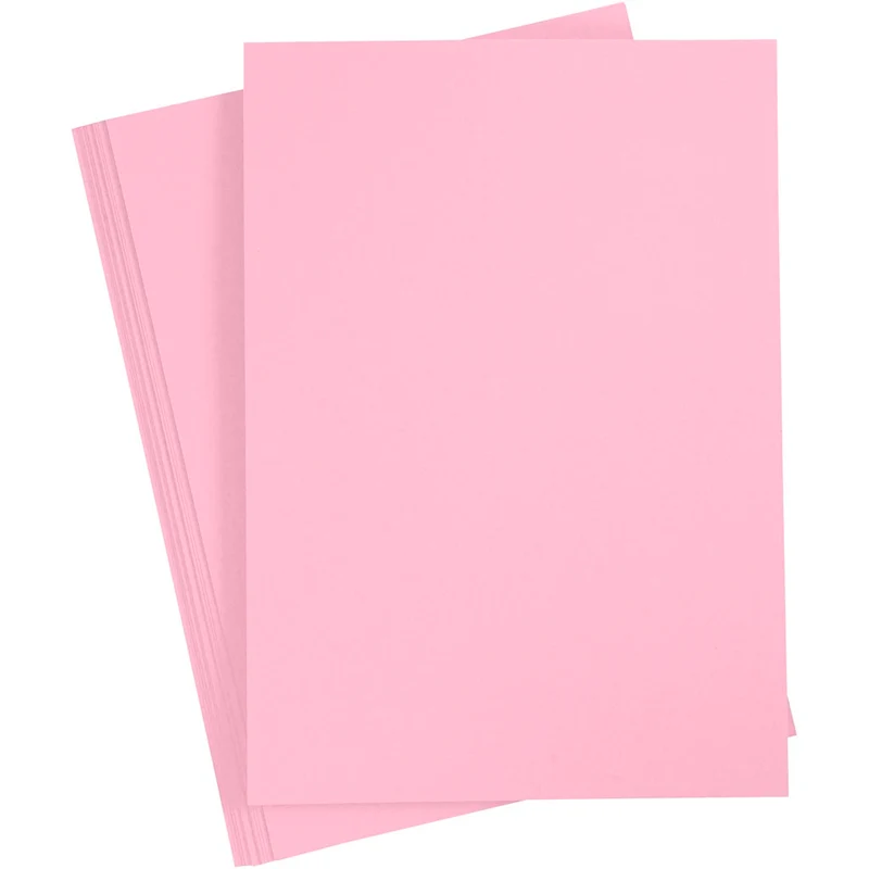 Färgad Kartong, A4, ark 210x297 mm, 180 g, ljusrosa, 20 ark/ 1 förp. [HOB-21116]