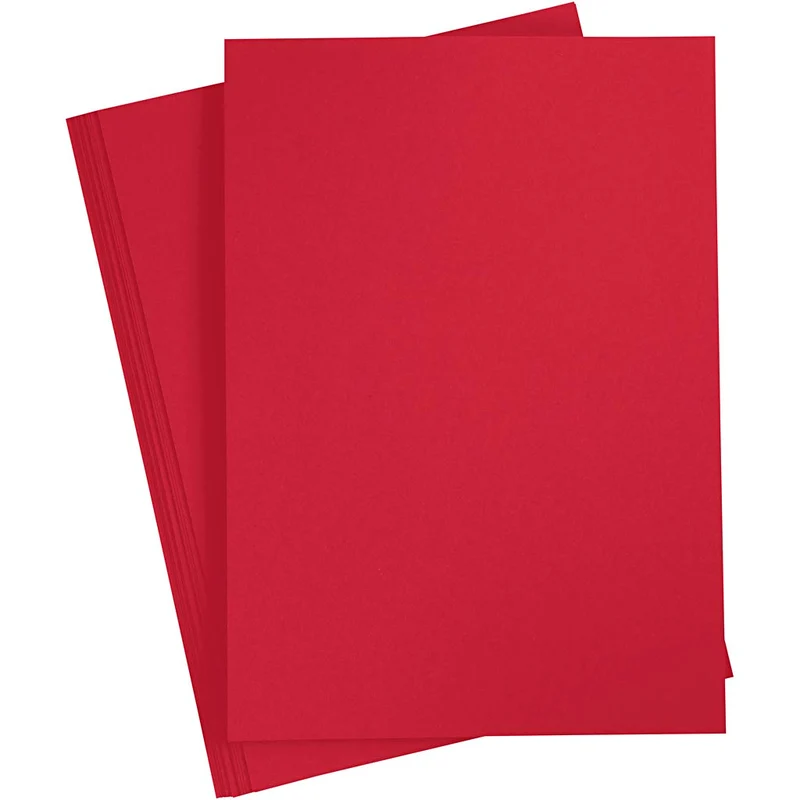 Färgad Kartong, A4, ark 210x297 mm, 180 g, julröd, 20 ark/ 1 förp. [HOB-21115]