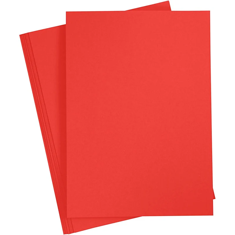 Färgad Kartong, A4, ark 210x297 mm, 180 g, röd, 20 ark/ 1 förp. [HOB-21114]