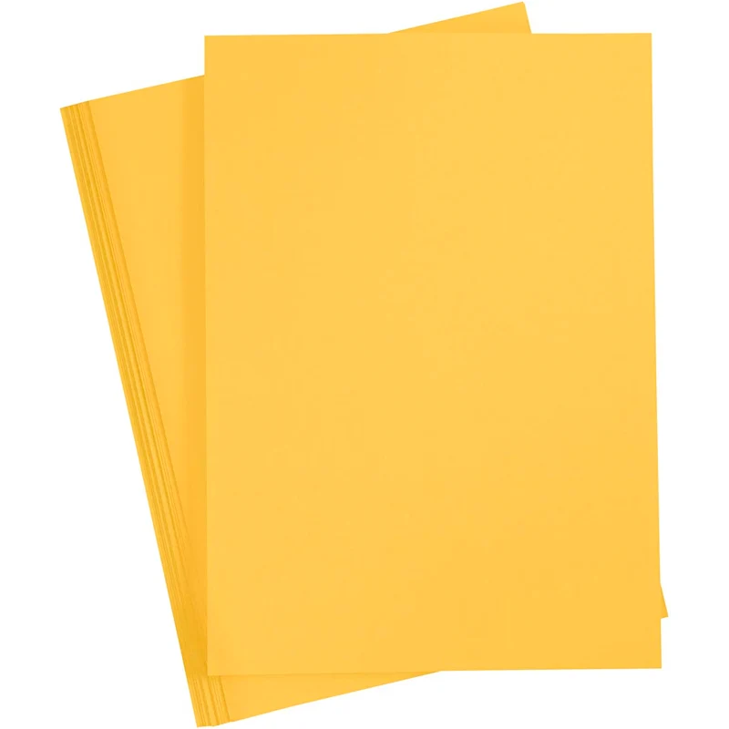 Färgad Kartong, A4, ark 210x297 mm, 180 g, solgul, 20 ark/ 1 förp. [HOB-21112]