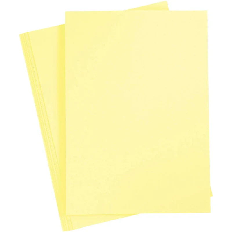 Färgad Kartong, A4, ark 210x297 mm, 180 g, ljusgul, 20 ark/ 1 förp. [HOB-21111]