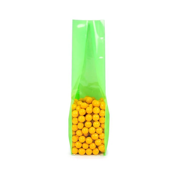 Blockbottenpåsar Neon grön 5,1x5,1x21 cm med pappersinsats (100 St) [FGPB11NG]