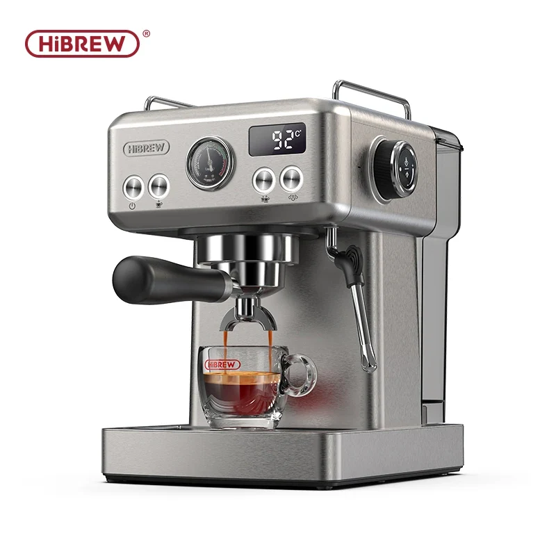 HiBREW H10A 20Bar Semi-Automatic Espresso Machine – 58mm Portafilter, Metal Case