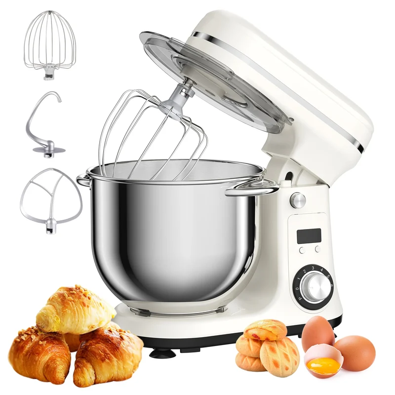 BioloMix BM601 1200W Kitchen Stand Mixer – 6L Stainless Bowl, 6-Speed, Quiet DC Motor