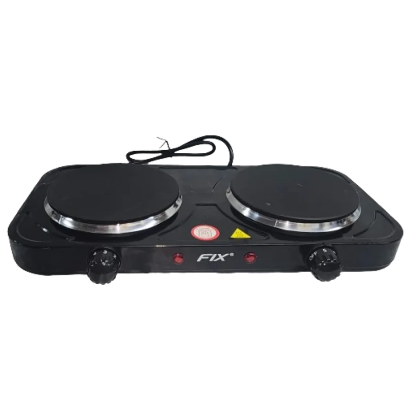 Portable Electric Cooktop 2 Burners | Disc Stove | 110V | White & Black