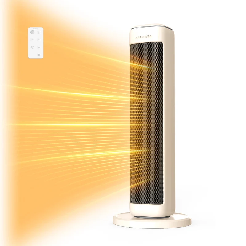 AIRMATE 25" Ceramic Tower Space Heater | Thermostat | Large Room | Indoor