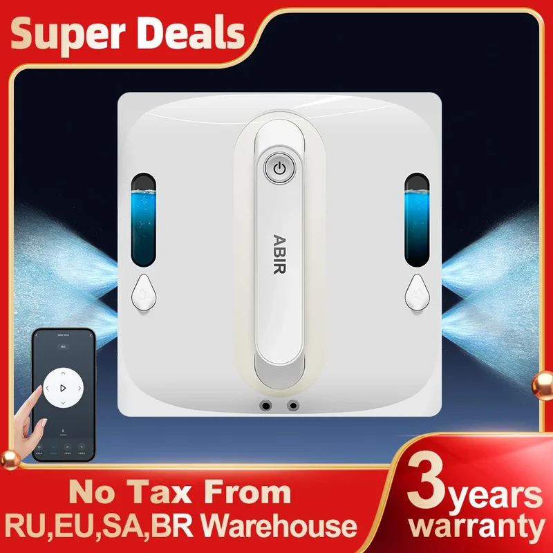ABIR WD9 Robot Window Vacuum Cleaner – 9000Pa, 4-Way Water Spray, Laser Sensor, Wet & Dry