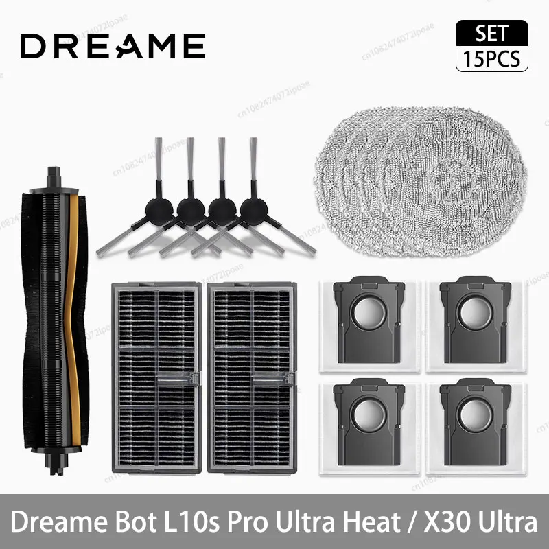 Dreame L10s Pro Ultra Heat / X30 Ultra Robot Vacuum Spare Parts – Brush, Filter, Mop & Dust Bag