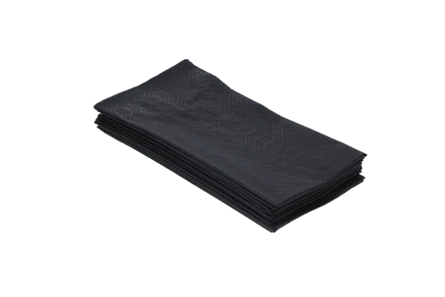 Servett 2 lager papper 1/8 Fold 40x40cm Svart (1.500 st) [TK-9987615]