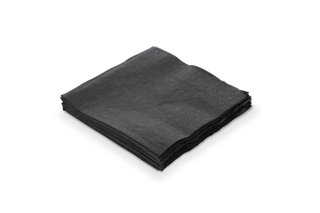 Servett 2 lager papper 1/4 Fold 24x24cm Svart (4.000 st) [TK-9987861]