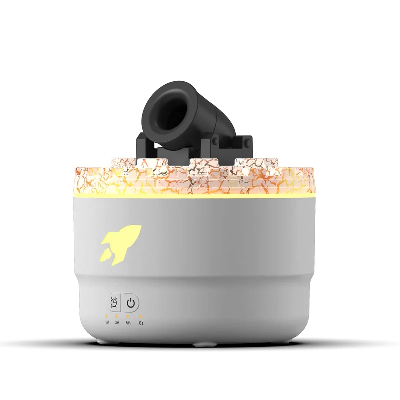 Volcanic Crack Light Aroma Humidifier – Desktop Ring Spray Aromatherapy Diffuser (White & Black)