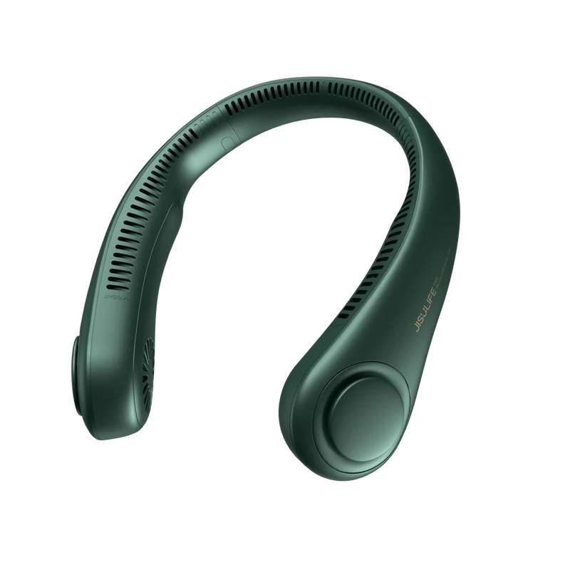 JISULIFE Portable Neck Fan – 4000mAh, 5 Speeds, Twistable Bladeless Hands-Free Neckband Fan