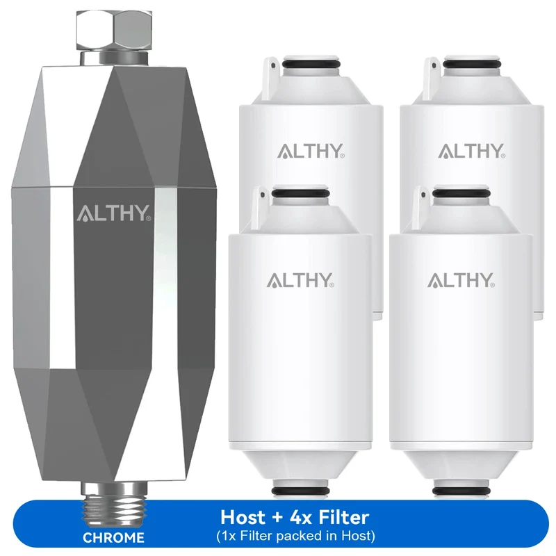 ALTHY Vitamin C Shower Filter – Reduces Chlorine & Heavy Metals, Improves Skin & Hair