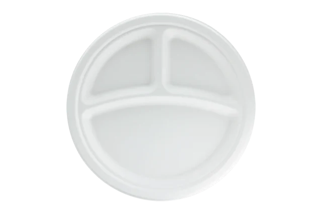 Tallrik sockerrör Ø26cm 3-fack (500 st) [TK-9988105]