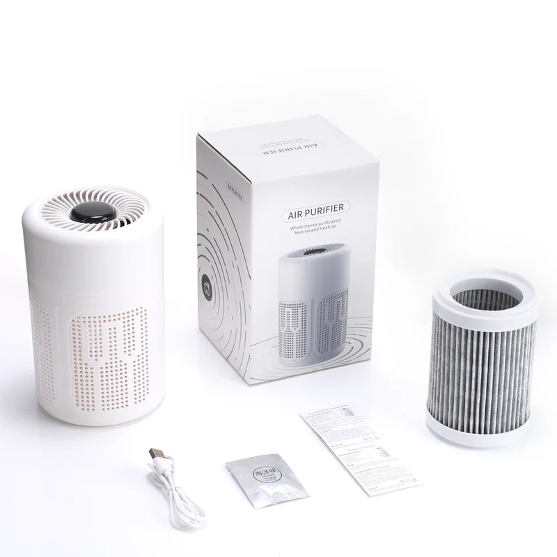 Mini Desktop Air Purifier — HEPA Filter, Negative Ion Technology, Removes Formaldehyde, Odors & Dust