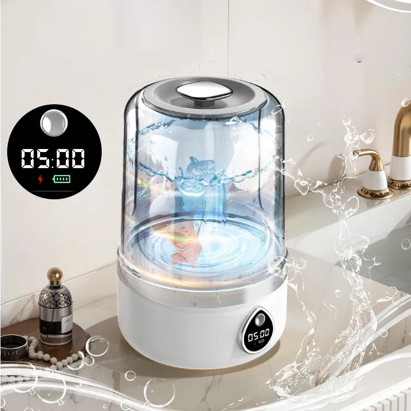 Mi Portable Mini Washing Machine 1.5L — Wireless Underwear & Socks Cleaner, LED Laundry Bucket