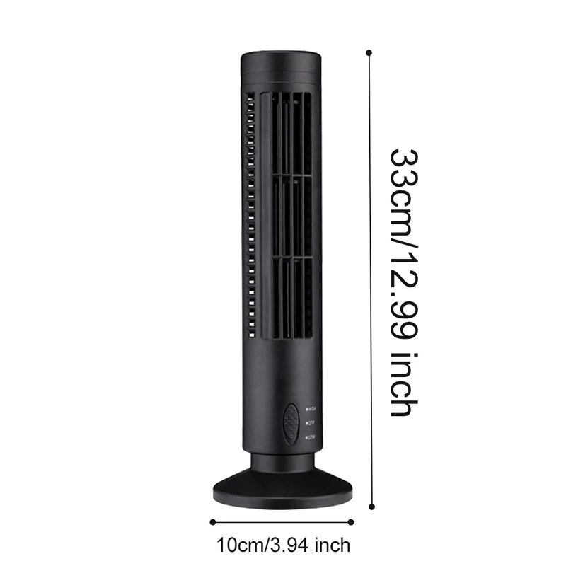 LED Bladeless Tower Fan — 90° Oscillating, USB Powered, Quiet, Desk Fan with Light, Home & Office