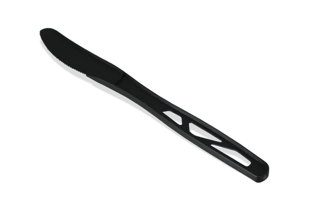 Återanvändbar Svart kniv CPLA 18 cm (1.000 st) [TK-9988003]