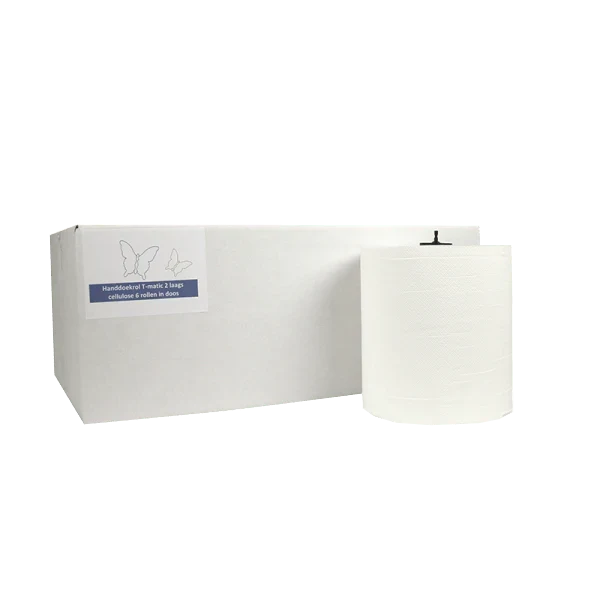 Handduksrulle Matic 2 lager 150 mätare Ø21cm 100% cellulosa Vit T7 (6 st) [TK-9987469]