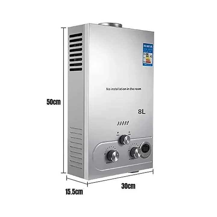 LPG Gas Water Heater 6L / 8L | Stainless Steel | Shower Kit | Camping & Home