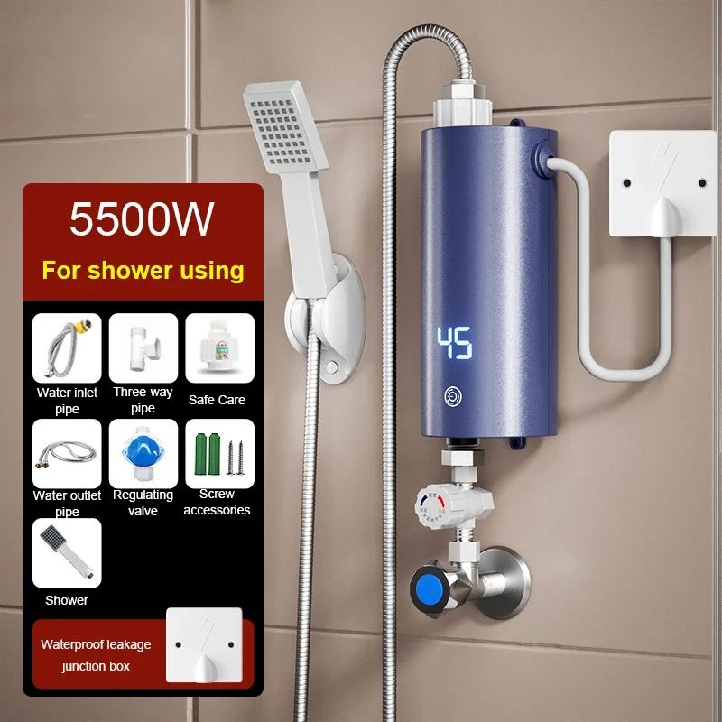 CUKYI 5500W Instant Water Heater | Tankless | Wall Mount | Shower Option | 220V