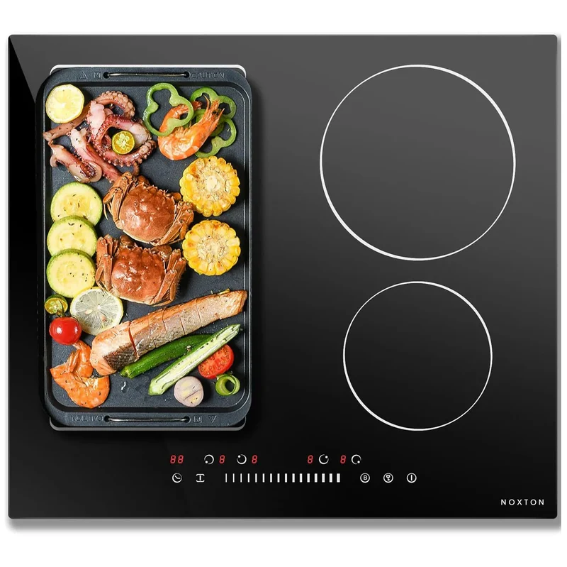 NOXTON 24" Induction Hob | 4 Burners + Flex Zone | 7200W | Power Boost | 230V