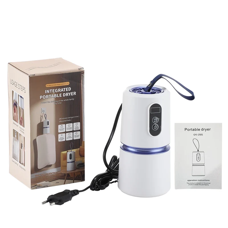 Portable Mini Electric Clothes Dryer – Foldable, Dual Temp, Smart Control, for Shoes, Shirts & Underwear, EU/US
