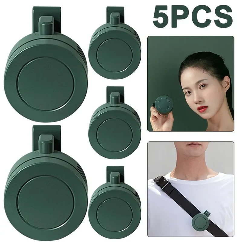 Leafless Mini Clip Fan – USB Neck & Waist Cooling Fan, 3 Speeds (Green)