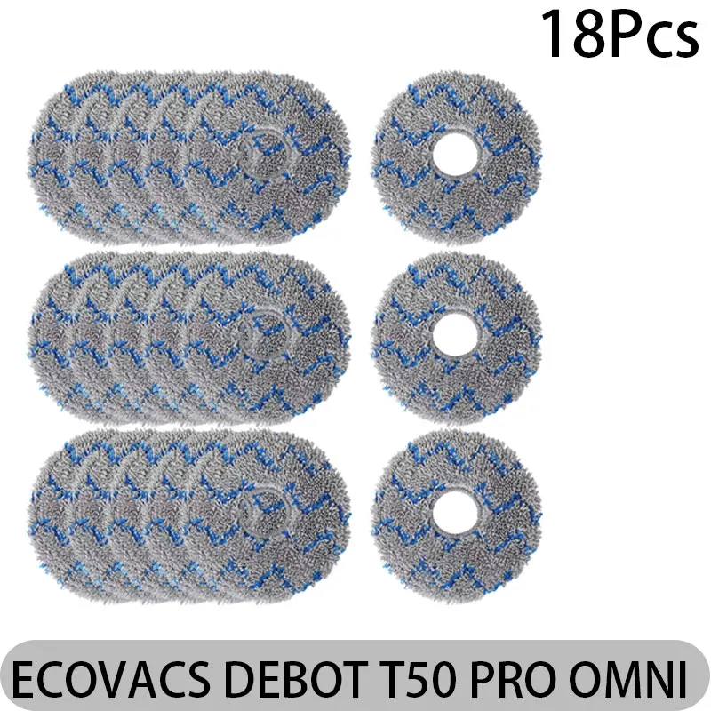 ECOVACS DEEBOT T50 PRO OMNI Replacement Parts | Main Brush, Side Brush, HEPA Filter, Mop, Dust Bag