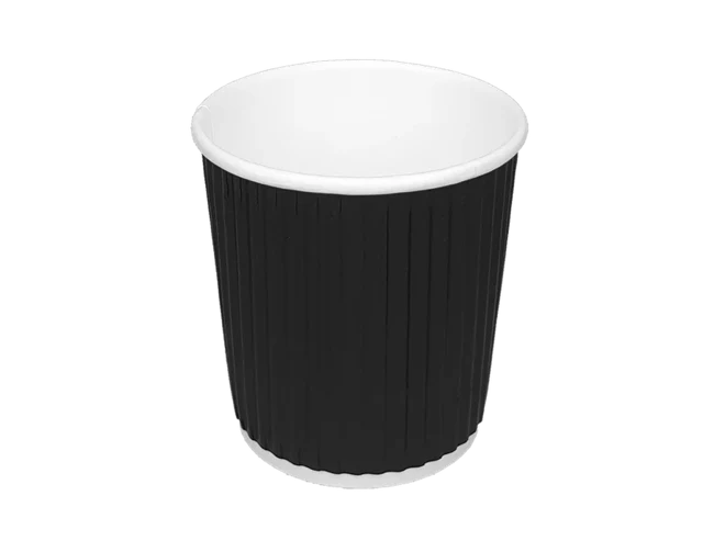 kaffekopp 120cc 4oz Ø6,3cm Rippel Svart (500 st) [TK-9987551]